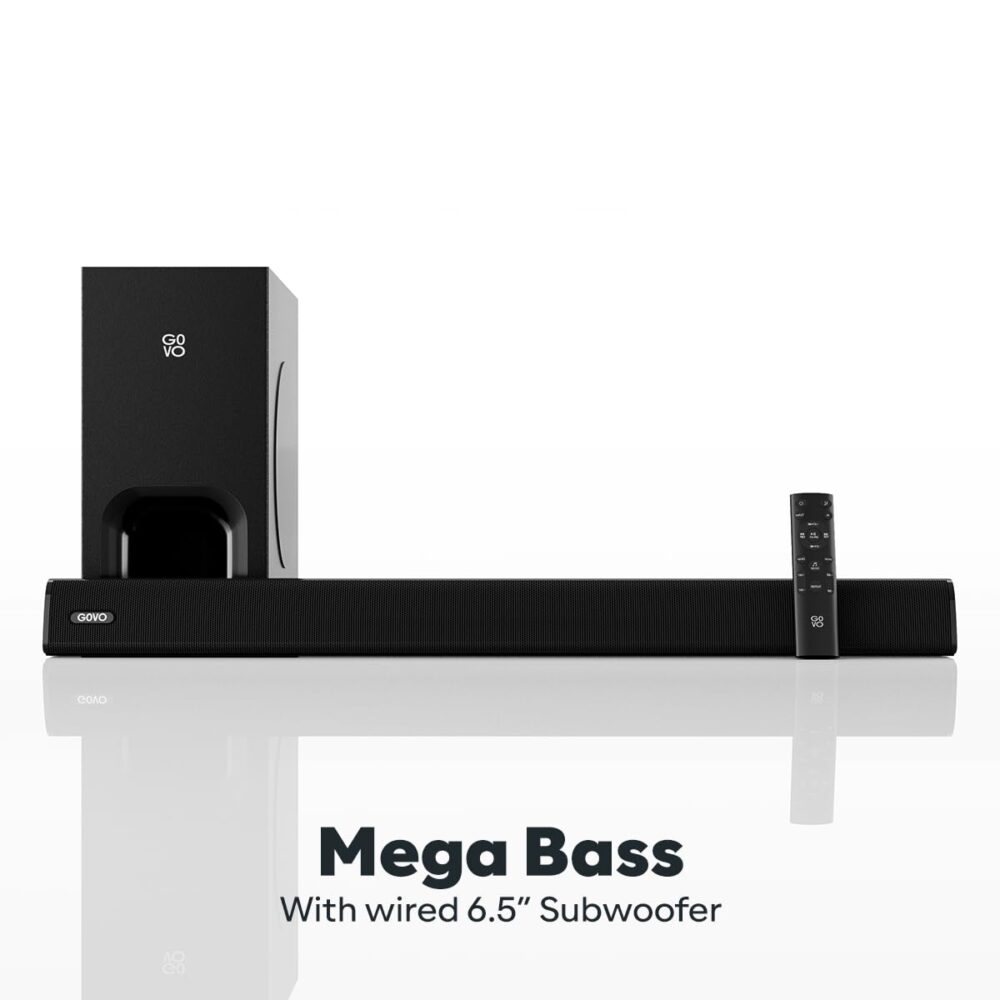 GOVO GoSurround 925 | 200W Sound bar, 2.1 Channel Home Theatre, 6.5" subwoofer, HDMI, Opt, AUX, USB & Bluetooth, 3 Equalizer Modes, Stylish Remote & LED Display (Black) - Image 3