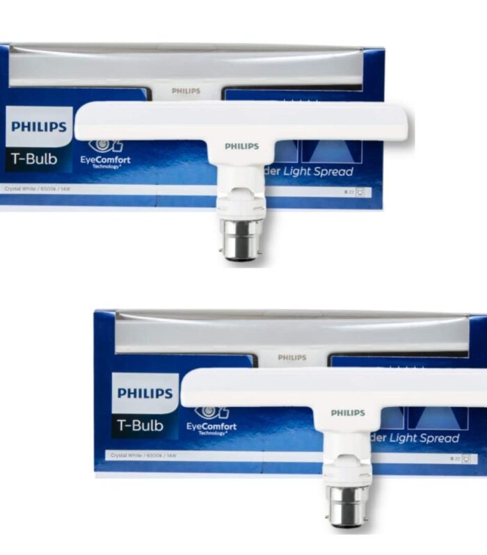 PHILIPS Stellar Bright 10W B22 LED T-Bulb,Cool Day Light , Pack of 2