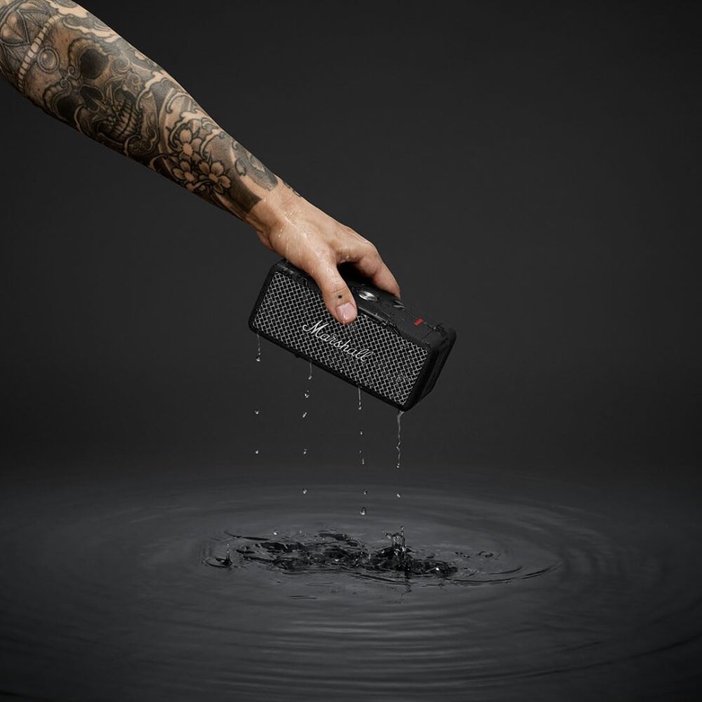 Marshall Emberton II Compact Portable Bluetooth Speaker with 30+ Hours of Playtime, (360° Sound), Dust & Waterproof (IP67) – Black & Steel. - Image 5