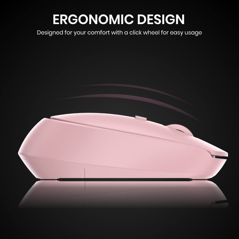 Portronics Toad 23 Wireless Optical Mouse with 2.4GHz, USB Nano Dongle, Optical Orientation, Click Wheel, Adjustable DPI(Pink) - Image 3
