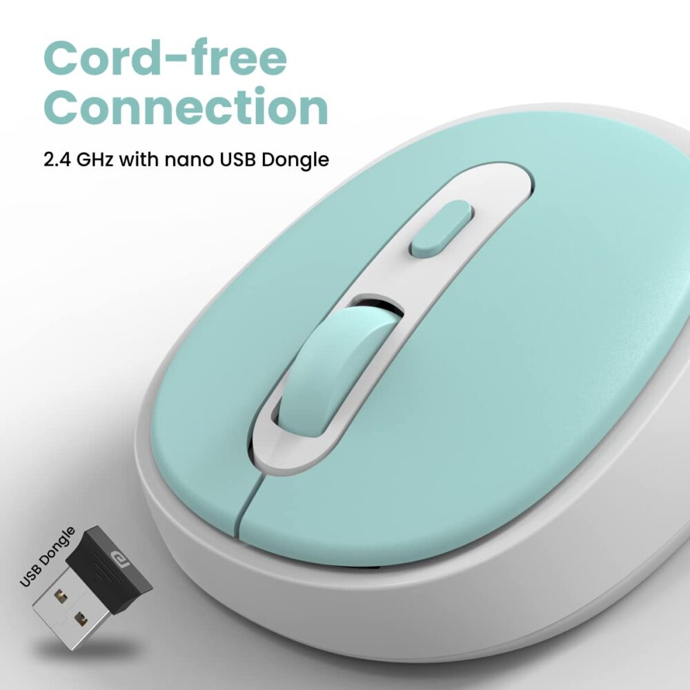 Portronics Toad 27 Wireless Mouse, Silent Buttons, 2.4 GHz with USB Nano Dongle for PC/Mac/Laptop, Auto Power Saving Mode, Adjustable DPI Button(Green) - Image 8