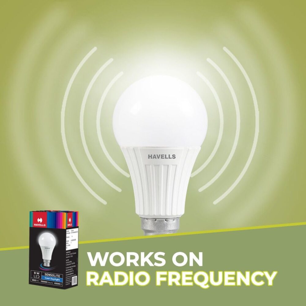 HAVELLS Sensolite 9W Motion Sensor Led Bulb |Auto on-Auto off|5 Mtr Radius Sensor Area (B22 Cool day white) - Image 2