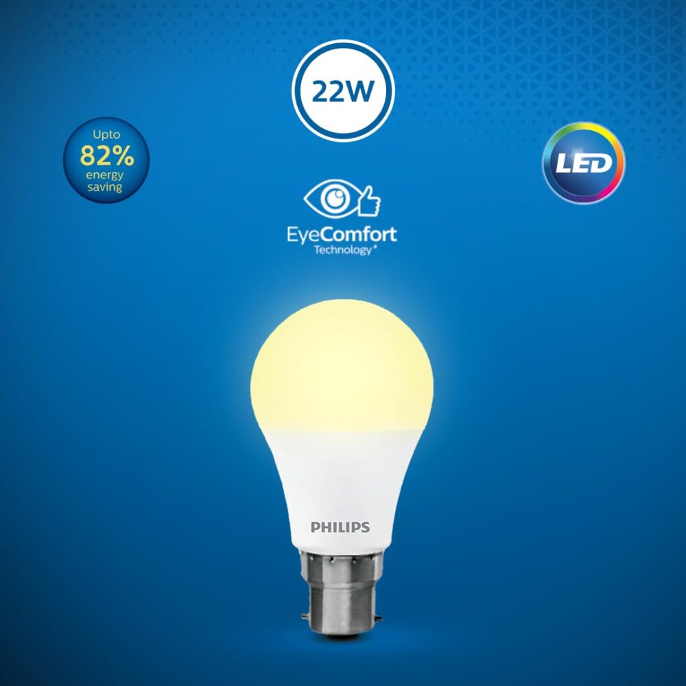 PHILIPS 22-watt LED Bulb |AceBright High Wattage LED Bulb|Base: B22 Light Bulb for Home | Golden Yellow, Pack of 1 - Image 5