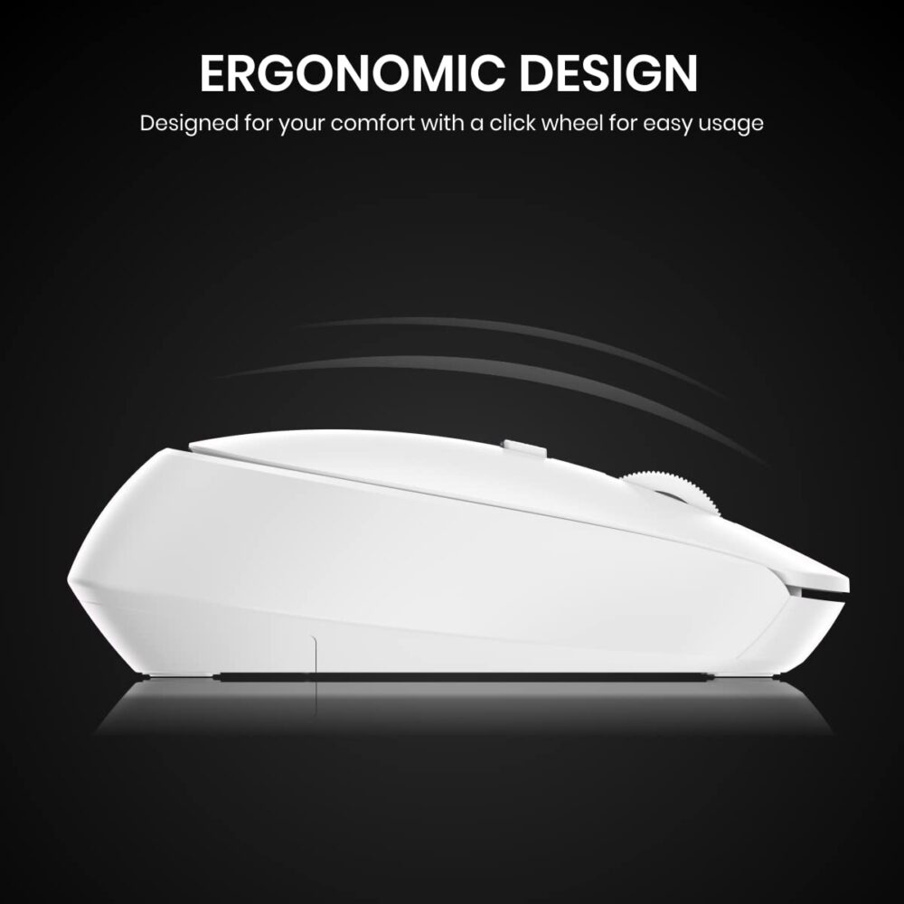Portronics Toad 23 Wireless Optical Mouse with 2.4GHz, USB Nano Dongle, Optical Orientation, Click Wheel, Adjustable DPI(White) - Image 4
