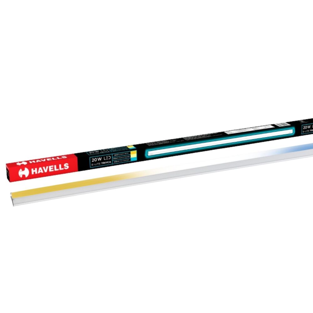 Havells 20W 3 in 1 LED Batten Tubelight|Energy Efficient|Three Color Temperatures(Warm White,Neutral White,Cool White)|Upto 4KV Surge Protection Upto 4KV|Made in India |(Triyca)| Pack of 1