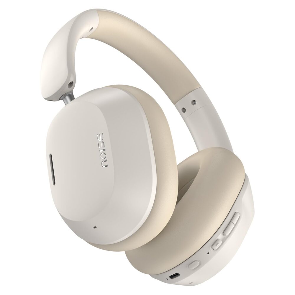 Noise Newly Launched Airwave Max 5 Wireless Over Ear Headphones with Adaptive Hybrid ANC (up to 50dB), HFA Tech, 80H Playtime, Dual Pairing(Calm Beige)