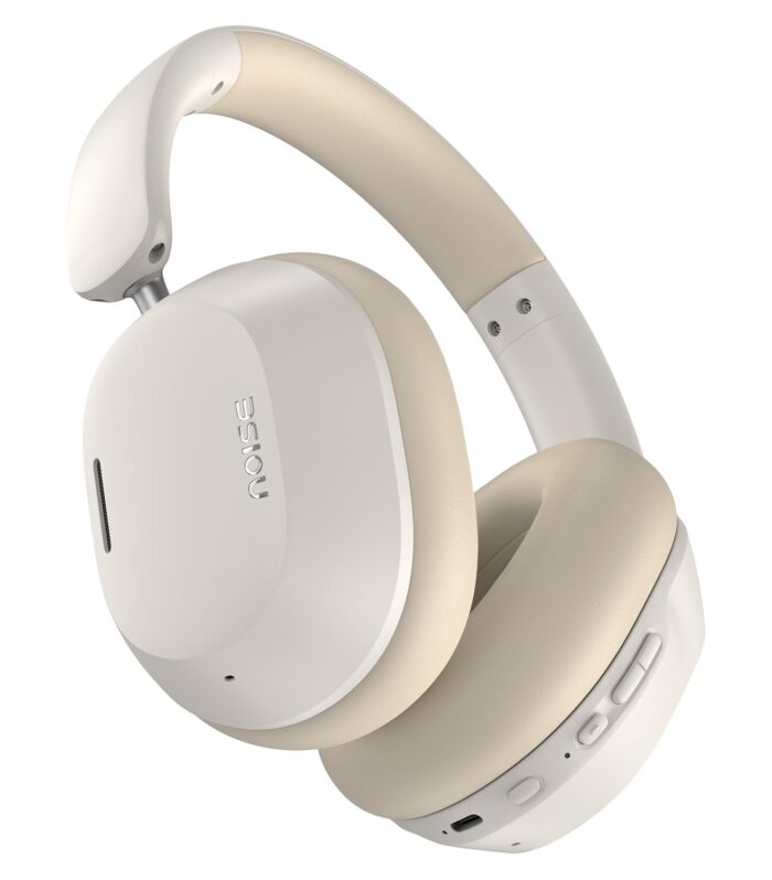 Noise Newly Launched Airwave Max 5 Wireless Over Ear Headphones with Adaptive Hybrid ANC (up to 50dB), HFA Tech, 80H Playtime, Dual Pairing(Calm Beige)