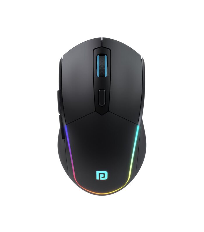 Portronics Toad One Bluetooth Mouse with 2.4 GHz & BT 5.3 Dual Wireless, 6 Buttons, Rechargeable, RGB Lights, Connect 3 Devices, Ergonomic Design for Laptop, Smartphone, Tablet (Black)