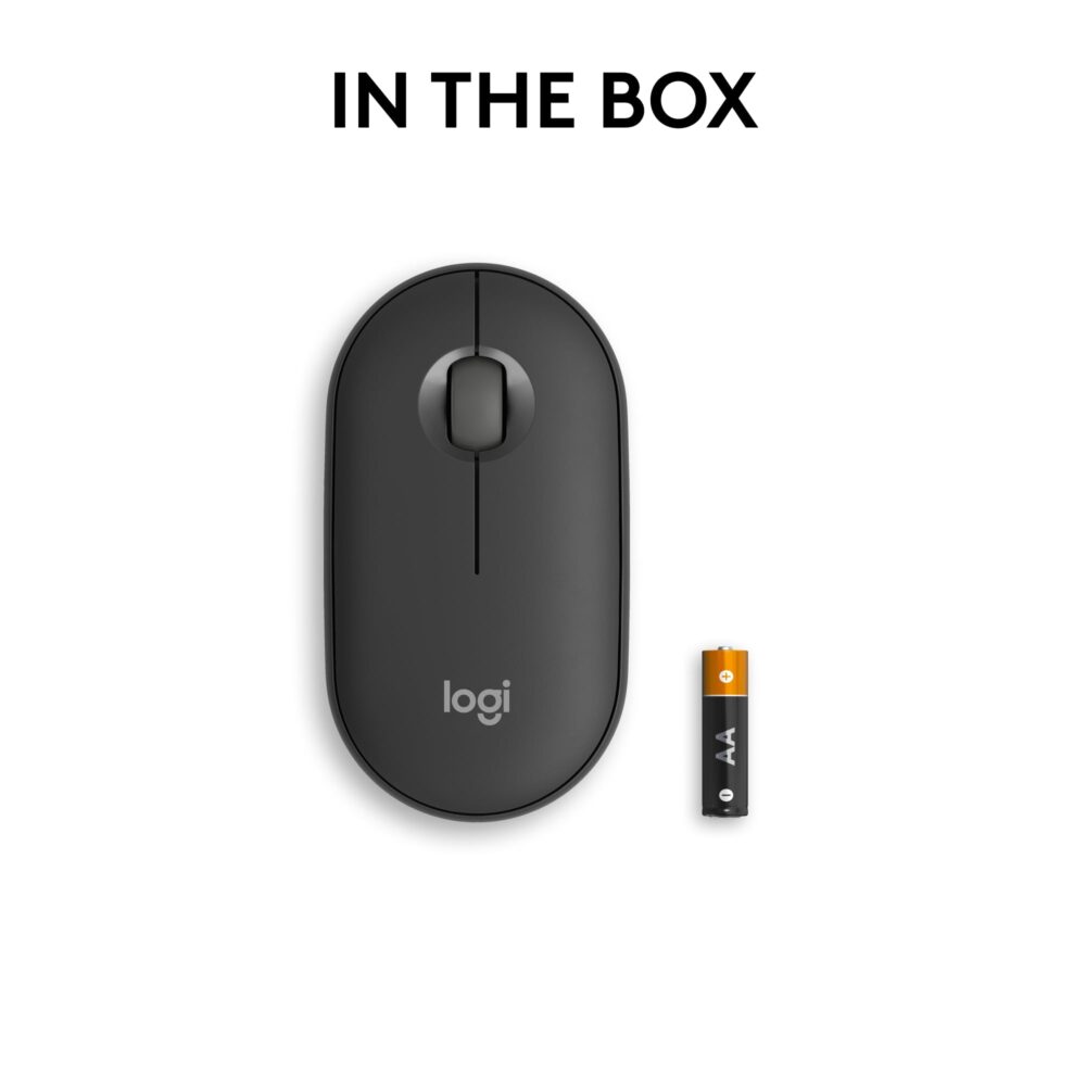 Logitech Pebble Mouse 2 M350s Slim Bluetooth Wireless Mouse, Portable, Lightweight, Customisable Button, Quiet Clicks, Easy-Switch for Windows, macOS, iPadOS, Android, Chrome OS - Tonal Graphite - Image 3
