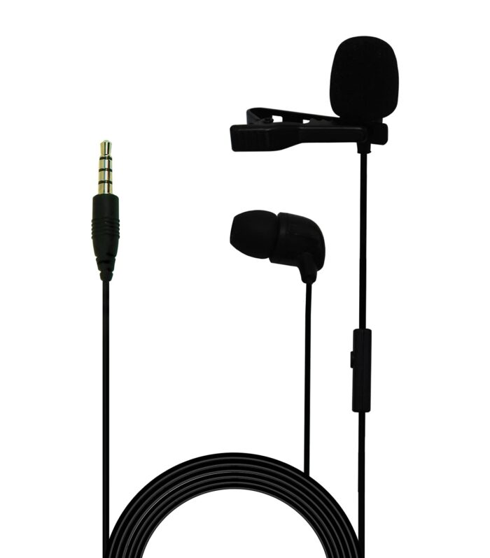 JBL Commercial CSLM30 Auxiliary Omnidirectional Lavalier Microphone with Earphone for Calls, Conferences and Monitoring
