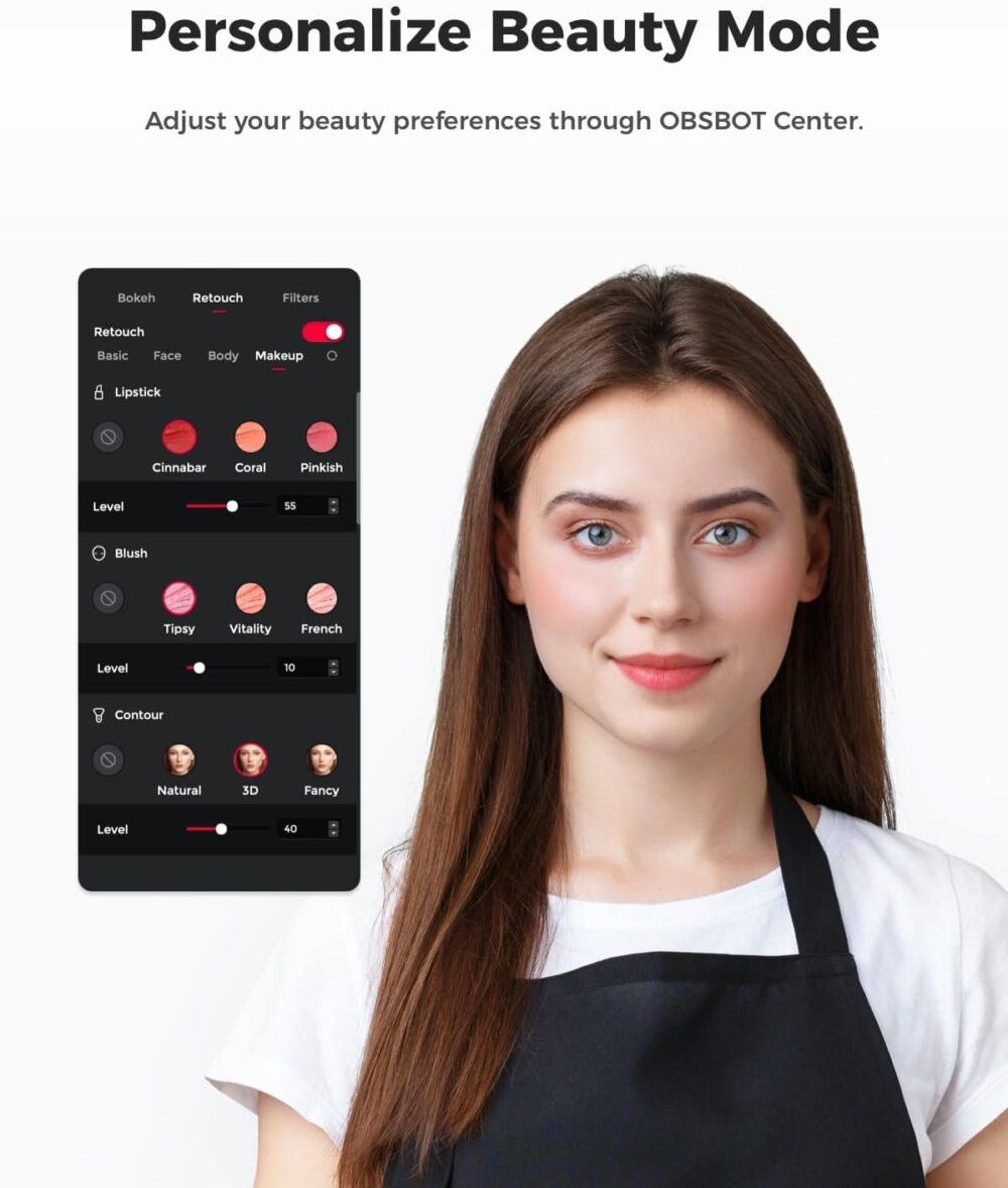 OBSBOT Meet SE AI-Powered FHD Webcam with 1/2.8'' CMOS Sensor | 1080p@100fps, 720p@150fps Resolution | Auto Framing, Landscape, Portrait, Beauty, Group Mode | Dual Native ISO | Staggered HDR | White - Image 4