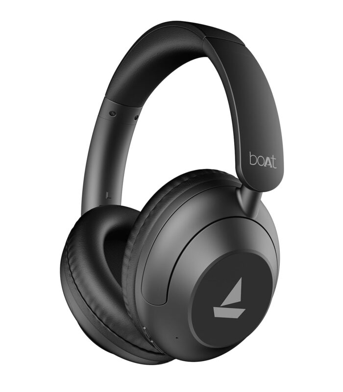 boAt New Launch Rockerz 650 Pro, Touch/Swipe Controls, Dolby Audio, 80Hrs Battery, 2Mics ENx, Fast Charge, App Support, Dual Pair, Bluetooth Over Ear Headphones with Mic (Iris Black)