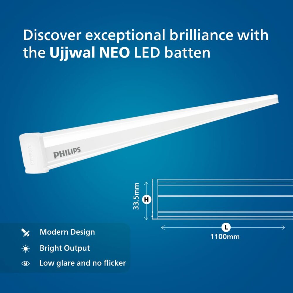 PHILIPS 25 W LED Tubelight | Ujjawal Neo LED Tubelight for Home & Hall, Colour : Cool Day Light, Pack Of 1 - Image 4