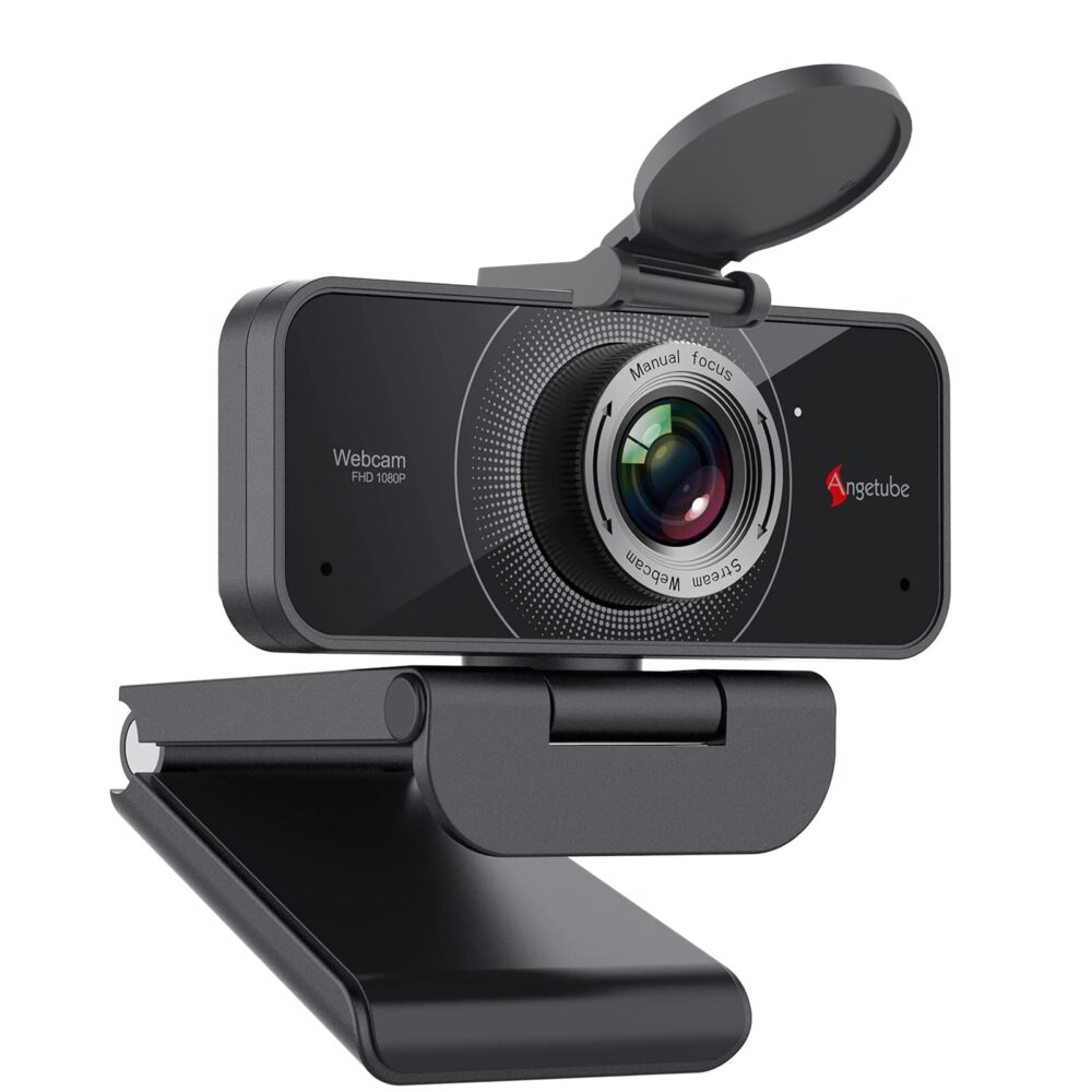 Angetube Full HD 1080P Webcam with Microphone USB Web Camera for PC/Desktop/Laptop/Mac Live Streaming Web Cam for Zoom/Skype/Teams/Xbox, Plug and Play Setup for Video Conferencing