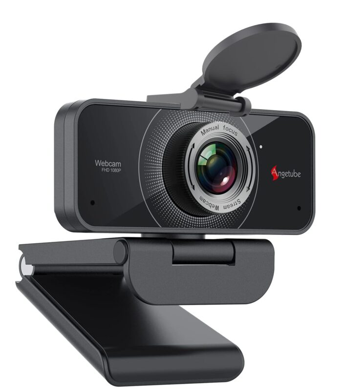 Angetube Full HD 1080P Webcam with Microphone USB Web Camera for PC/Desktop/Laptop/Mac Live Streaming Web Cam for Zoom/Skype/Teams/Xbox, Plug and Play Setup for Video Conferencing