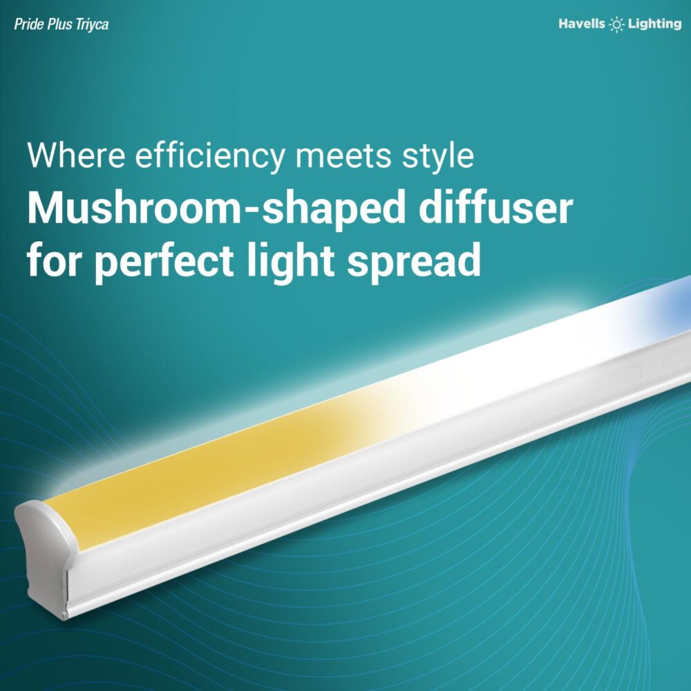 Havells 20W 3 in 1 LED Batten Tubelight|Energy Efficient|Three Color Temperatures(Warm White,Neutral White,Cool White)|Upto 4KV Surge Protection Upto 4KV|Made in India |(Triyca)| Pack of 1 - Image 5