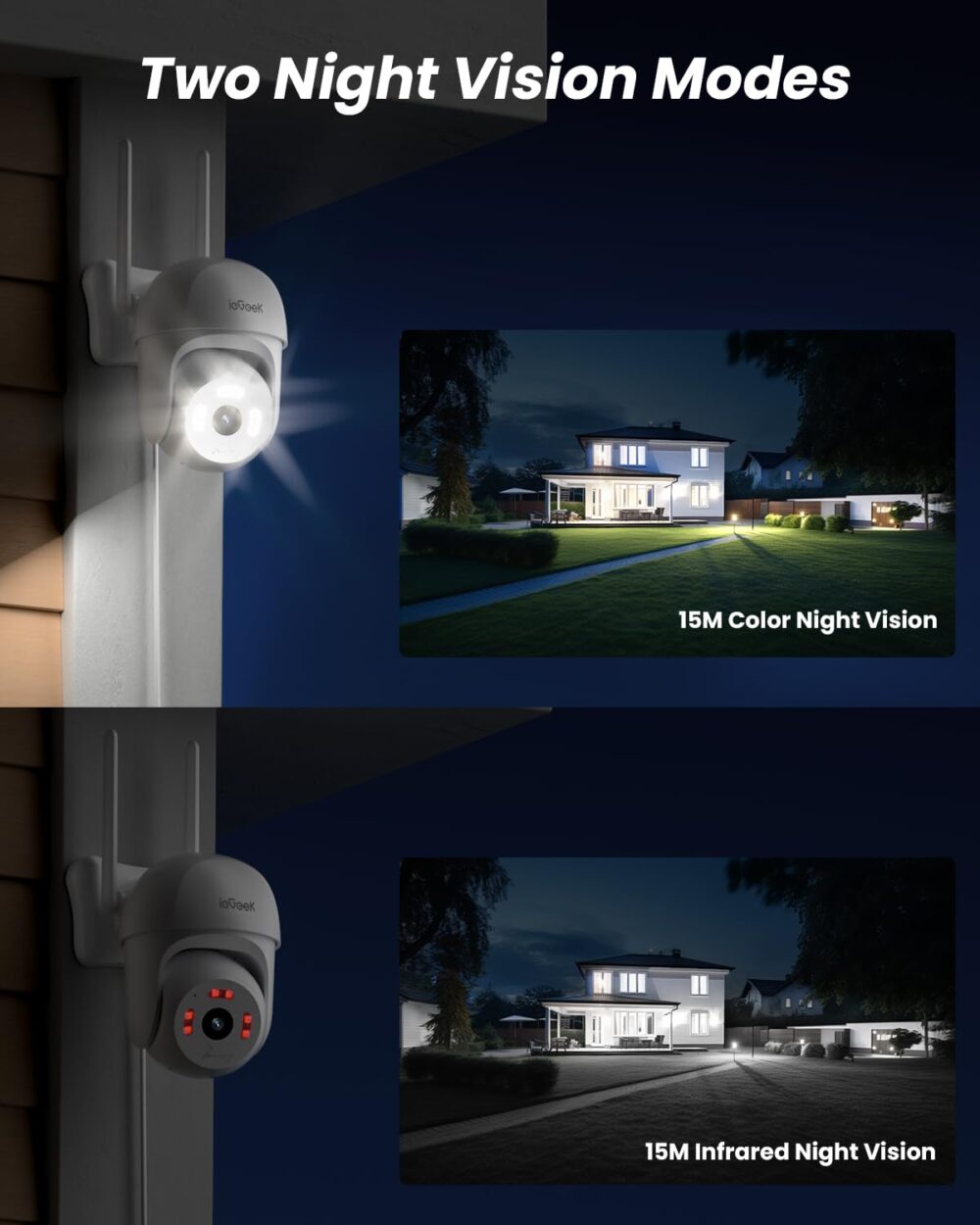 ieGeek 4MP CCTV Camera for Home Outdoor, WiFi Security Camera, 360°Pan/Tilt, Colour Night Vision, Motion Tracking, Human Detection, Two-Way Audio, Siren, Alexa, IP65… - Image 7