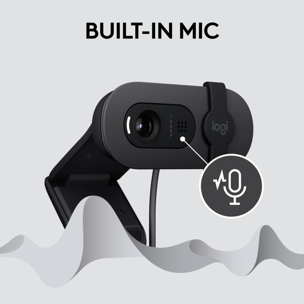 Logitech Brio 100 Full HD Webcam for Meetings and Streaming, Auto-Light Balance, Built-in Mic, Privacy Shutter, USB-A, for Microsoft Teams, Google Meet, Zoom and More- Graphite - Image 6