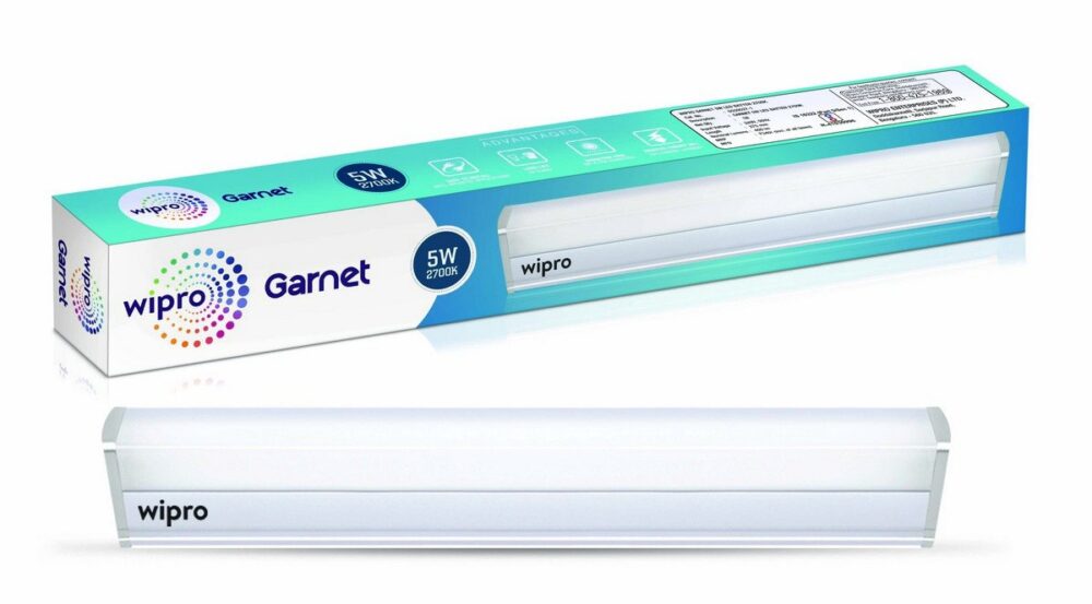 Wipro Garnet 5W LED Batten for Living Room & Bedroom | 1 Ft | Warmwhite (2700K) | 450 Lumen| Bright & Energy Efficient Tubelight for Home & Office | Tubelight for Dressing Table & Mirror | Pack of 1