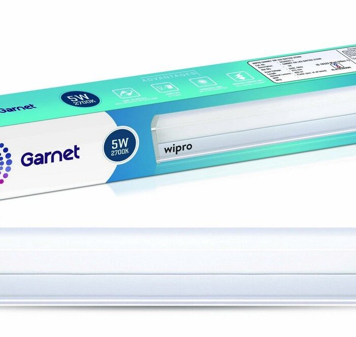 Wipro Garnet 5W LED Batten for Living Room & Bedroom | 1 Ft | Warmwhite (2700K) | 450 Lumen| Bright & Energy Efficient Tubelight for Home & Office | Tubelight for Dressing Table & Mirror | Pack of 1