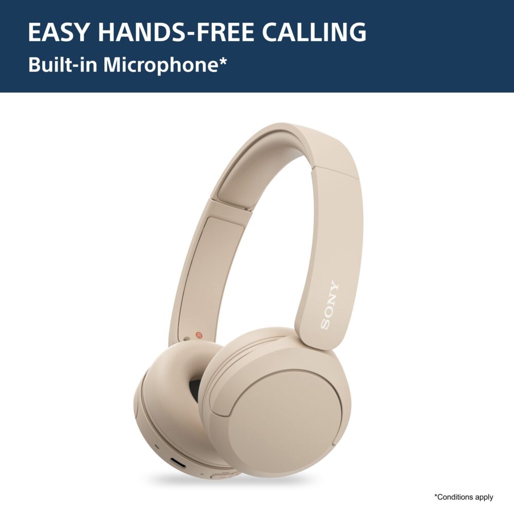 Sony WH-CH520 Wireless Bluetooth Headphones on Ear with Mic, Up to 50Hrs Battery, Quick Charge, DSEE Upscale, Multipoint Connectivity, Voice Assistant, Customized EQ-Beige - Image 9