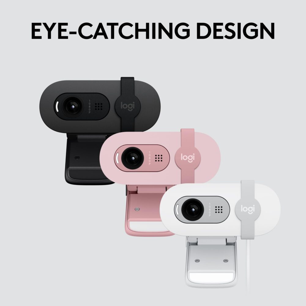 Logitech Brio 100 Full HD Webcam for Meetings and Streaming, Auto-Light Balance, Built-in Mic, Privacy Shutter, USB-A, for Microsoft Teams, Google Meet, Zoom and More- Graphite - Image 3