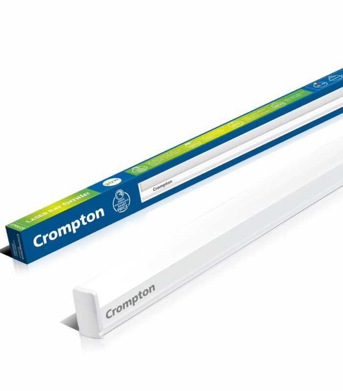 Crompton Laser Ray Smile 20W LED Batten |4 feet Slim Batten for Living Room & Bedroom | Energy Efficient Tubelight for Home | BIS Approved | Natural White (6500K) (Pack of 1)
