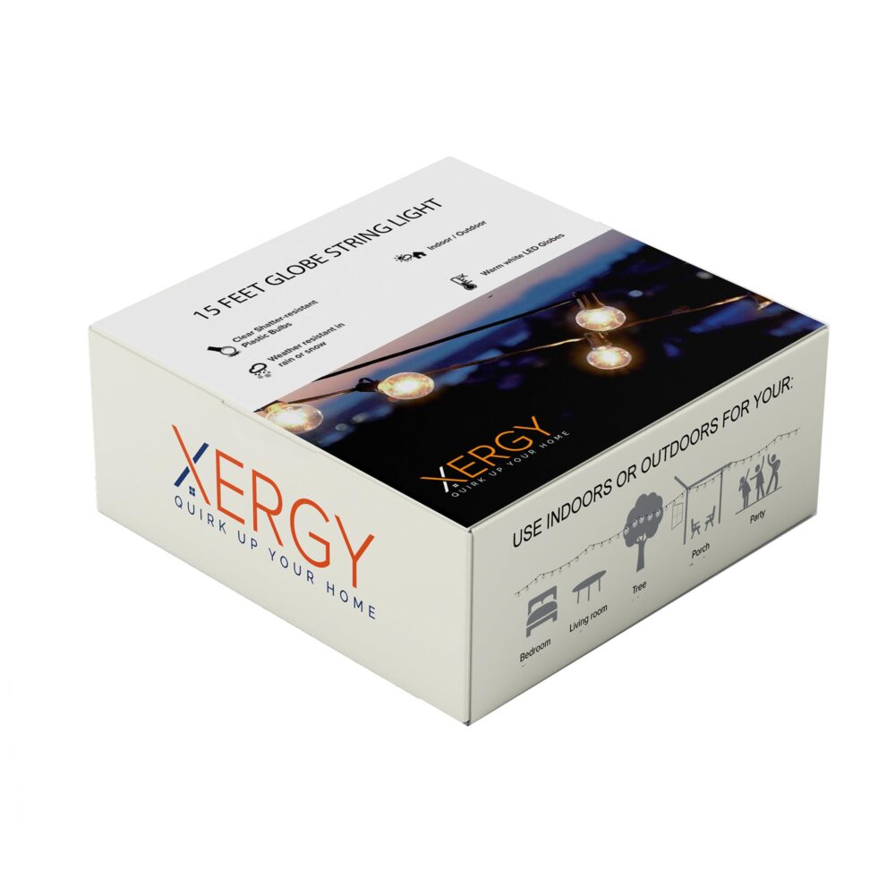 XERGY Acrylic Outdoor String Lights Led 15 Feet G40 Globe Lights With 15 Edison Break Proof Bulbs(1 Spare),Light For Backyard Terrace Garden Balcony Party Decor For Home Decoration,Warm White - Image 4