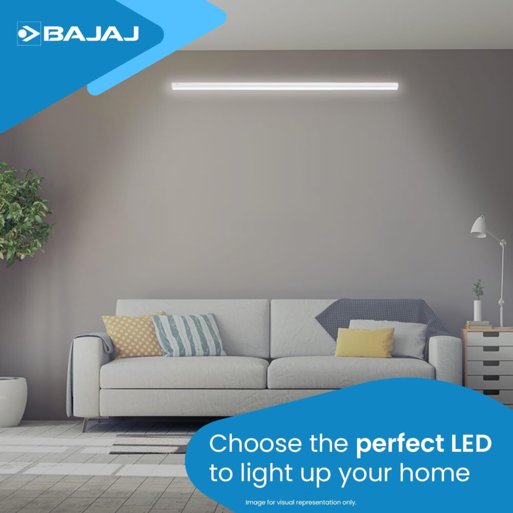 Bajaj 20W Cool Day Light LED Tubelight (Pack Of 1) | LED Tube Light For Home | IR Free | UV Free | Voltage Surge Protection Of 4 KV | Bright & Energy Efficient | White | 1 Yr Warranty - Image 2