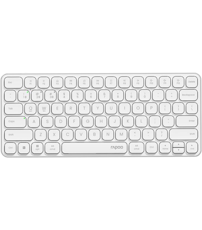 Rapoo E9050L Bluetooth Wireless Multi-Device Keyboard(4 Devices), Rechargeable, Led Indicators, Ultra-Thin, Ergonomic, Compatible with Windows, iOS, Android, Tab, Smartphones -White, 3-Year Warranty