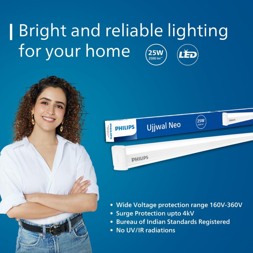 PHILIPS 25 W LED Tubelight | Ujjawal Neo LED Tubelight for Home & Hall, Colour : Cool Day Light, Pack Of 1 - Image 5