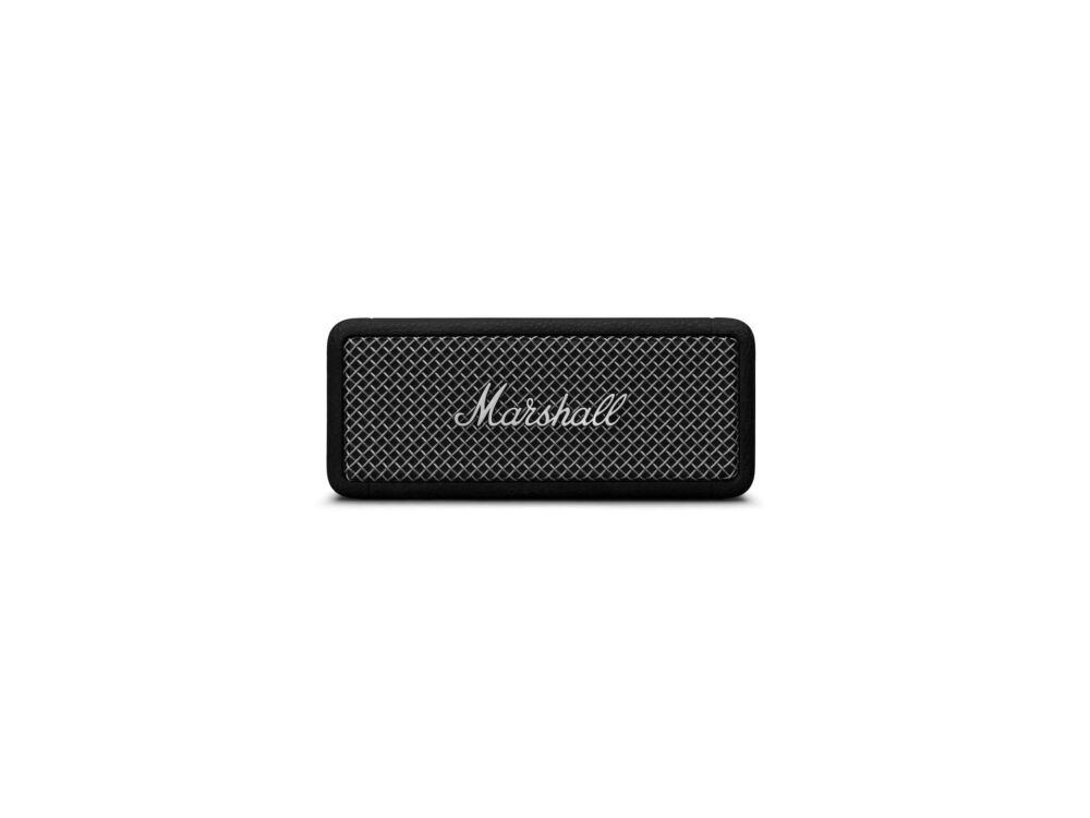 Marshall Emberton II Compact Portable Bluetooth Speaker with 30+ Hours of Playtime, (360° Sound), Dust & Waterproof (IP67) – Black & Steel.