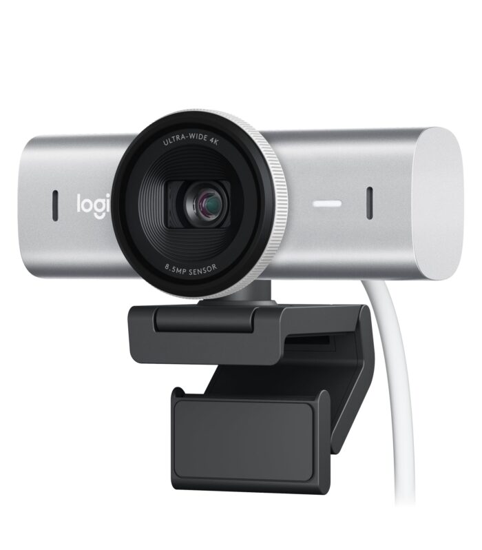 Logitech MX Brio Ultra HD 4K Collaboration and Streaming Webcam with Free Adobe Subscription, 1080p at 60 FPS, Dual Noise Reducing Mics, Show Mode, USB-C, Webcam Cover