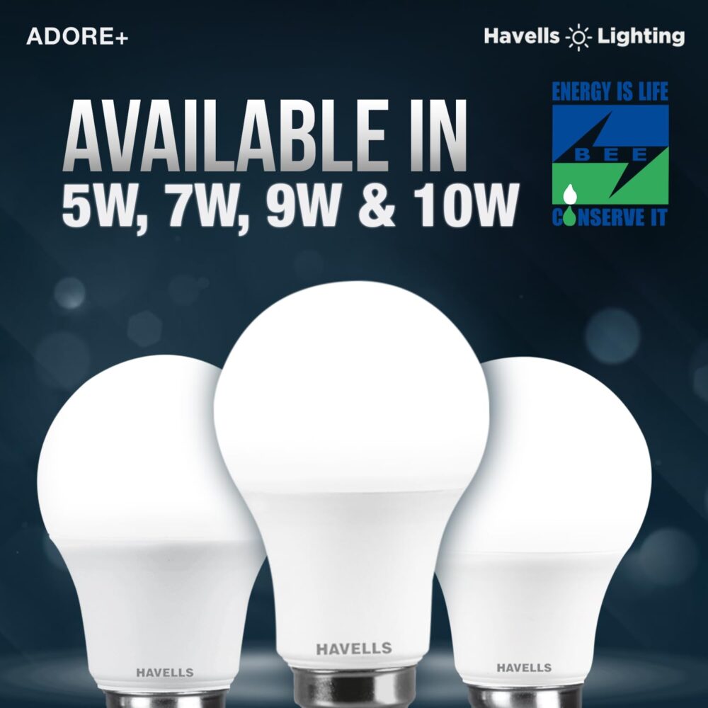Havells 9w LED Bulb for Home & Office |B22 LED Bulb Base |Cool Day White Light (6500K) |4Kv Surge Protection |High Voltage Protection |Eco Friendly Energy Efficient | Pack of 1 - Image 4