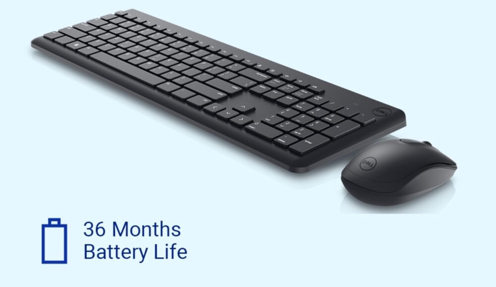 Dell KM3322W Wireless USB Keyboard and Mouse Combo, Anti-Fade & Spill-Resistant Keys, up to 36 Month Battery Life, 3Y Advance Exchange Warranty - Black - Image 4