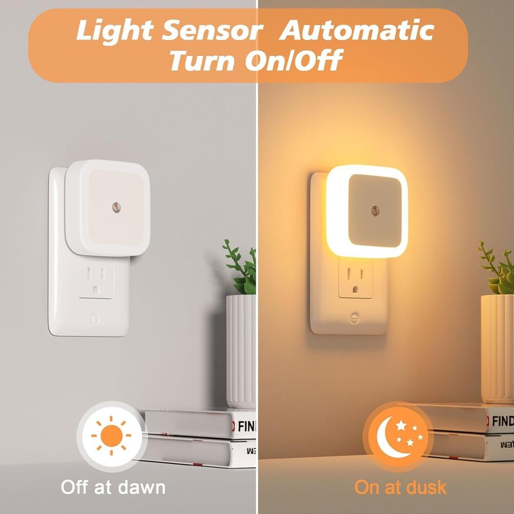 VR PRIME 3pc Night Lamp Sensor Light for Bedroom Bed Side Home | Smart Automatic ON/Off Dim LED Lights | Energy Saving 0.5W Lamp | Long Life for Hallway, Stairs, Kitchen, Bathroom (Warm) (Pack of 3) - Image 6