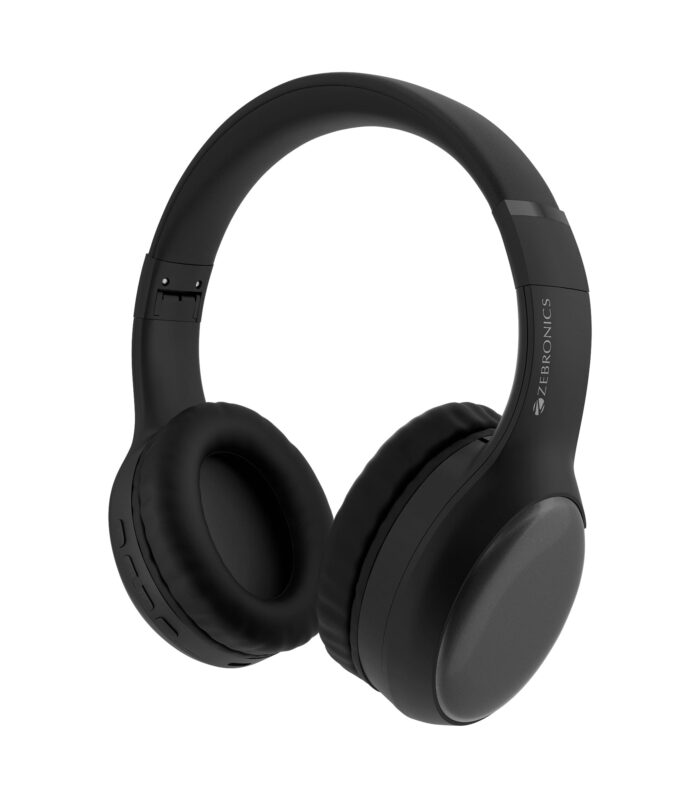 ZEBRONICS Thunder Max Bluetooth Over Ear Headphone with 120*Hrs Playback, 3 EQ Modes, 40mm Bass Driver, Fast Charging, Gaming Mode, Dual Pairing, BT v5.4, AUX, Metallic Finish (Black)