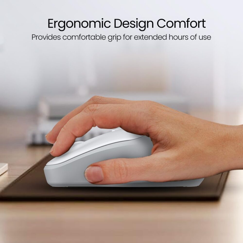 Portronics Toad 35 Wireless Mouse with 2.4 GHz Wireless, Adjustable Sensitivity, USB Receiver, Ergonomic Design, for Laptops, Desktops PC, Mac (White) - Image 6