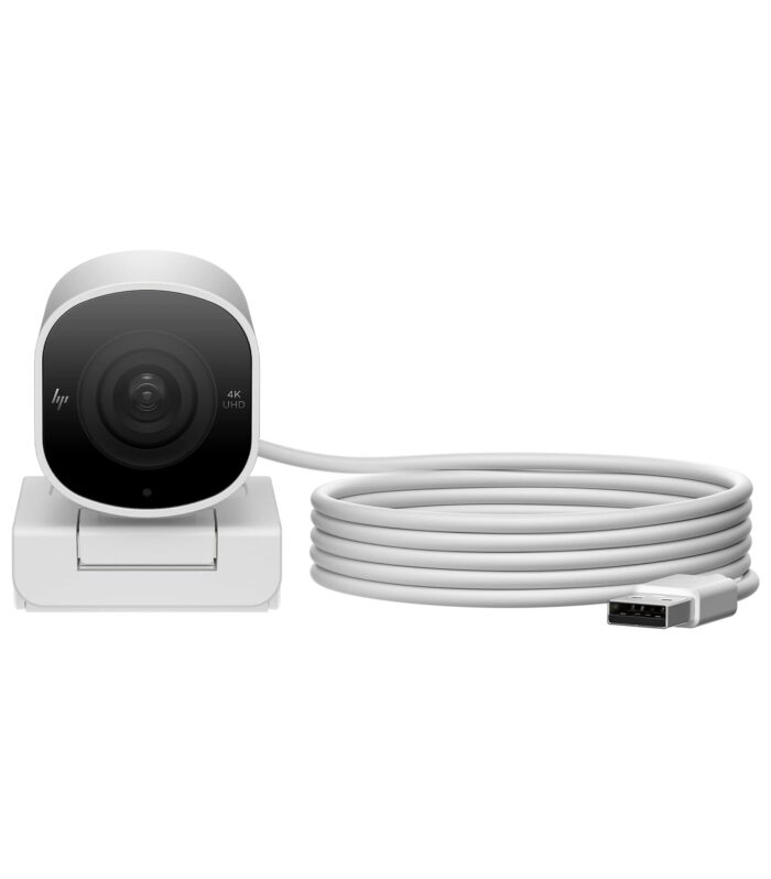 HP 960 4K Streaming Webcam, 4K 30fps or 1080p 60fps, STARMIS CMOS Sensor, 8MP, 100 deg Diagonal Field of View, autofocus, Dual mic, Universal mounting Clip, Tripod Mount, 360 deg Swivel, 90 deg tilt