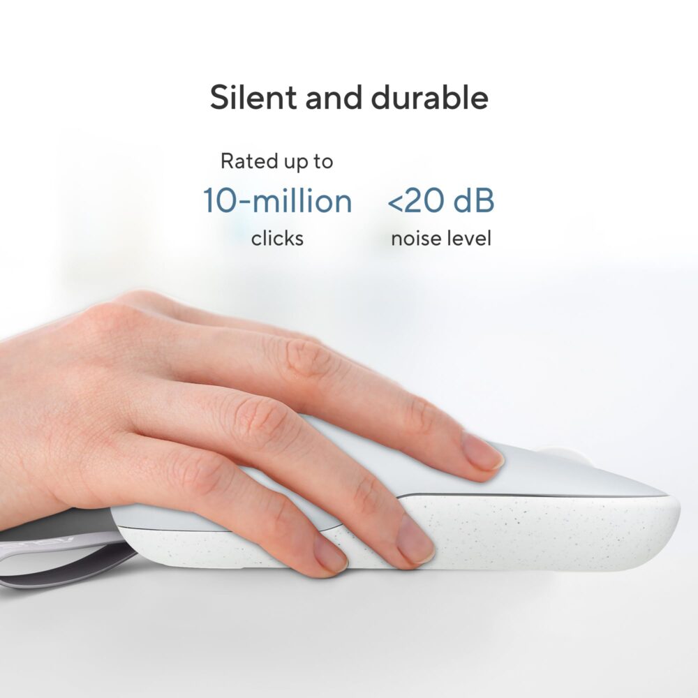 ASUS Marshmallow Md100 USB Mouse, Silent Button, Up to 1600 Dpi, Dual-Mode Connection, (Grey) - Image 3