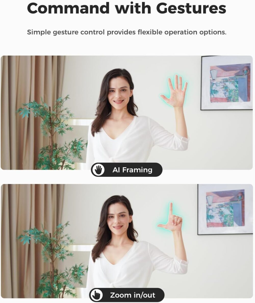 OBSBOT Meet SE AI-Powered FHD Webcam with 1/2.8'' CMOS Sensor | 1080p@100fps, 720p@150fps Resolution | Auto Framing, Landscape, Portrait, Beauty, Group Mode | Dual Native ISO | Staggered HDR | White - Image 3