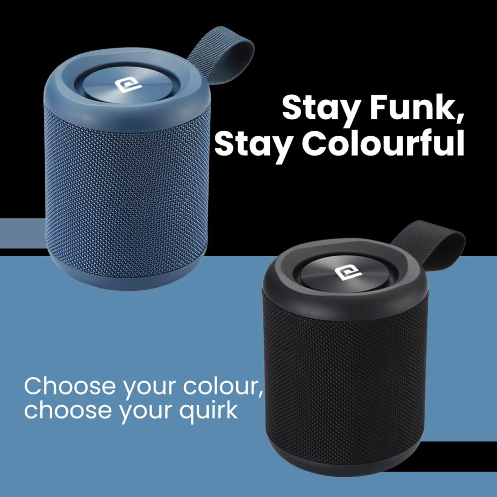 Portronics SoundDrum P 20W Portable Bluetooth Speaker with 6-7 hrs Playback Time, Handsfree Calling, USB Slot, Aux-in Port, Type C Charging (Blue) - Image 5