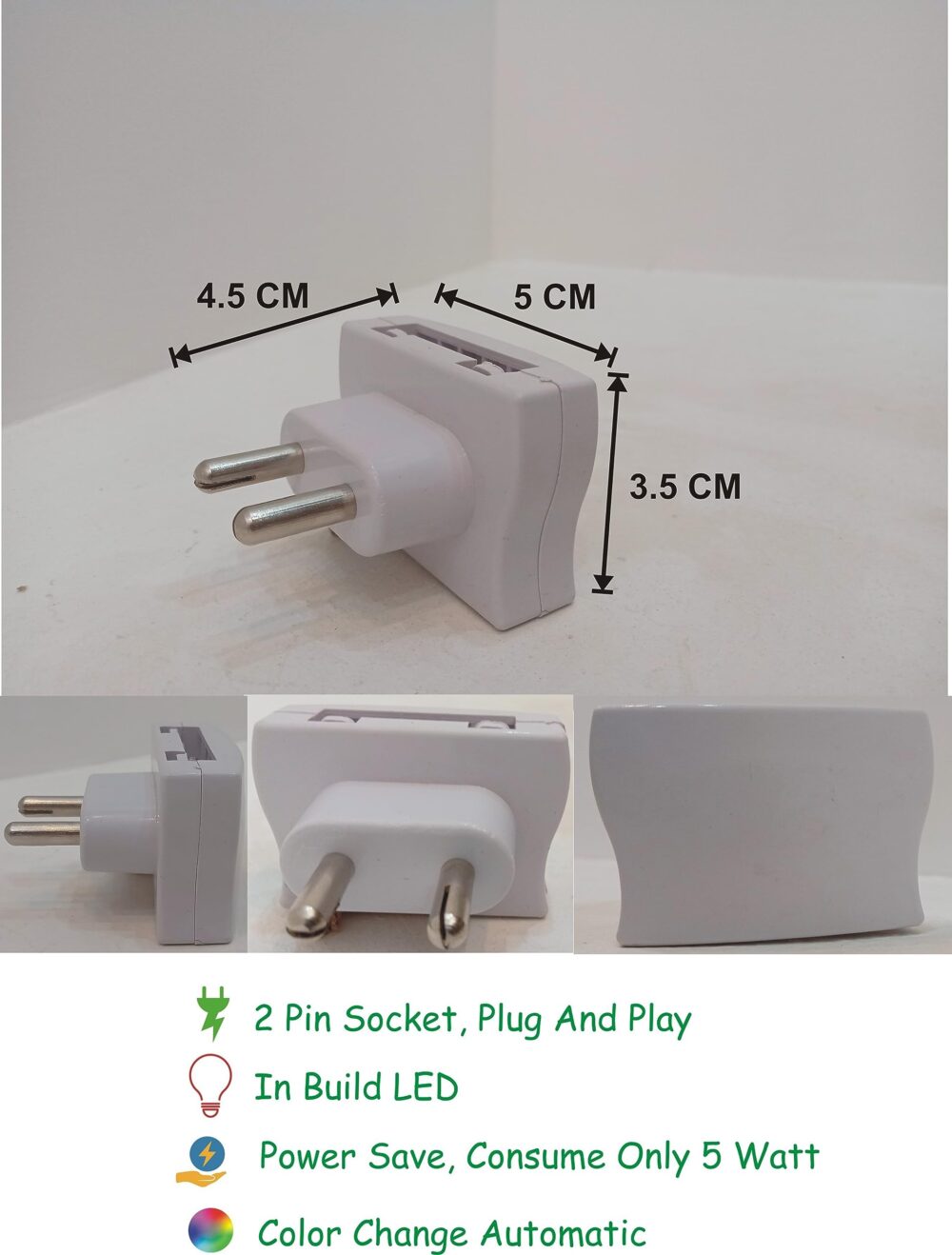 Acrylic 3D Illusion Effect LED Night Lamp/Light for Home Décor, Self Color Chnaging Dia: 5 X 10 X 5 Cm - Image 3