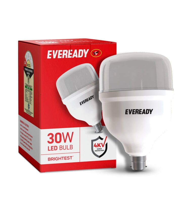 Eveready 30W LED Hammer Bulb with B22 Base, High CRI, 4KV Surge Protection, Energy Efficient & Long Life – Cool Daylight (6500K) for Home & Commercial Use