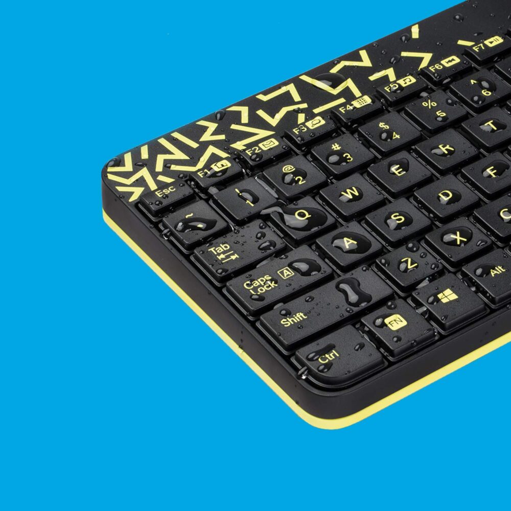 Logitech MK240 Nano Wireless USB Keyboard and Mouse Set, 12 Function Keys 2.4GHz Wireless, 1000DPI, Spill-Resistant Design, PC/Mac, Black/Chartreuse Yellow - Image 5