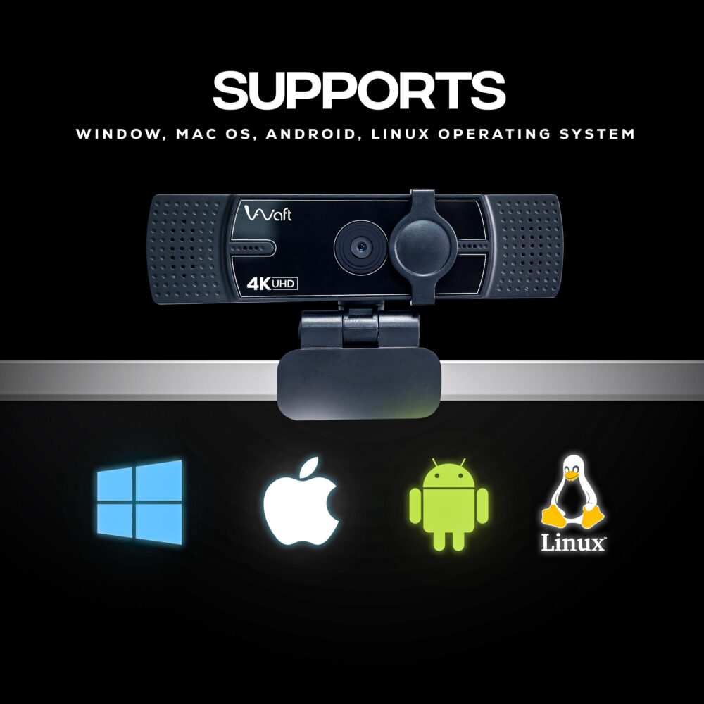 AIWaft 4K Webcam with AI Auto-Focus, EPTZ, Dual Microphones, 2D Noise Reduction, and Multi-Platform Compatibility for Streaming, Zoom, Google Meet, PC/Laptop/Tablet - Image 3