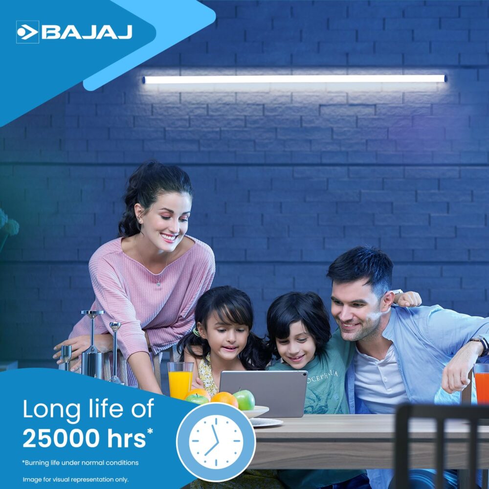 Bajaj 20W Cool Day Light LED Tubelight (Pack Of 1) | LED Tube Light For Home | IR Free | UV Free | Voltage Surge Protection Of 4 KV | Bright & Energy Efficient | White | 1 Yr Warranty - Image 3