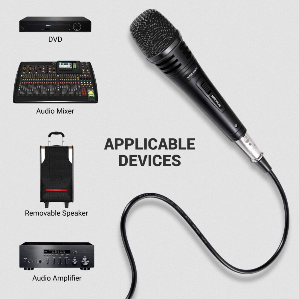 Audio Array AM-C3 XLR to TRS Dynamic Handheld Karaoke Microphone | Premium Metal Built with 3M Cable | Singing, Public Meetings, Studio Recording, Live Show, Party, Church, Wedding - Image 5