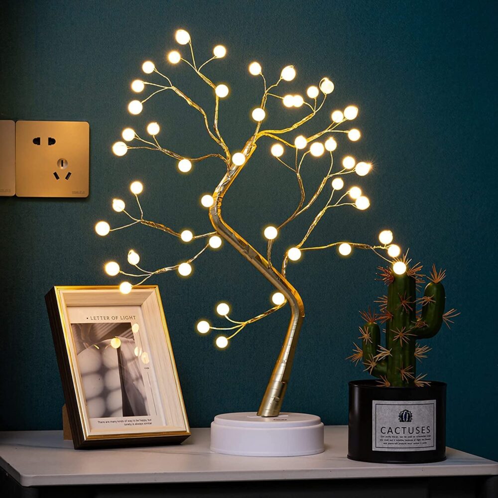 REFULGIX 36 LED Pearl Bonsai Tree Lamp with Touch Switch | USB & Battery Operated Decorative Light for Home, Bedroom, Festival, Gift Use (Warm White, Pack of 1) - Image 7