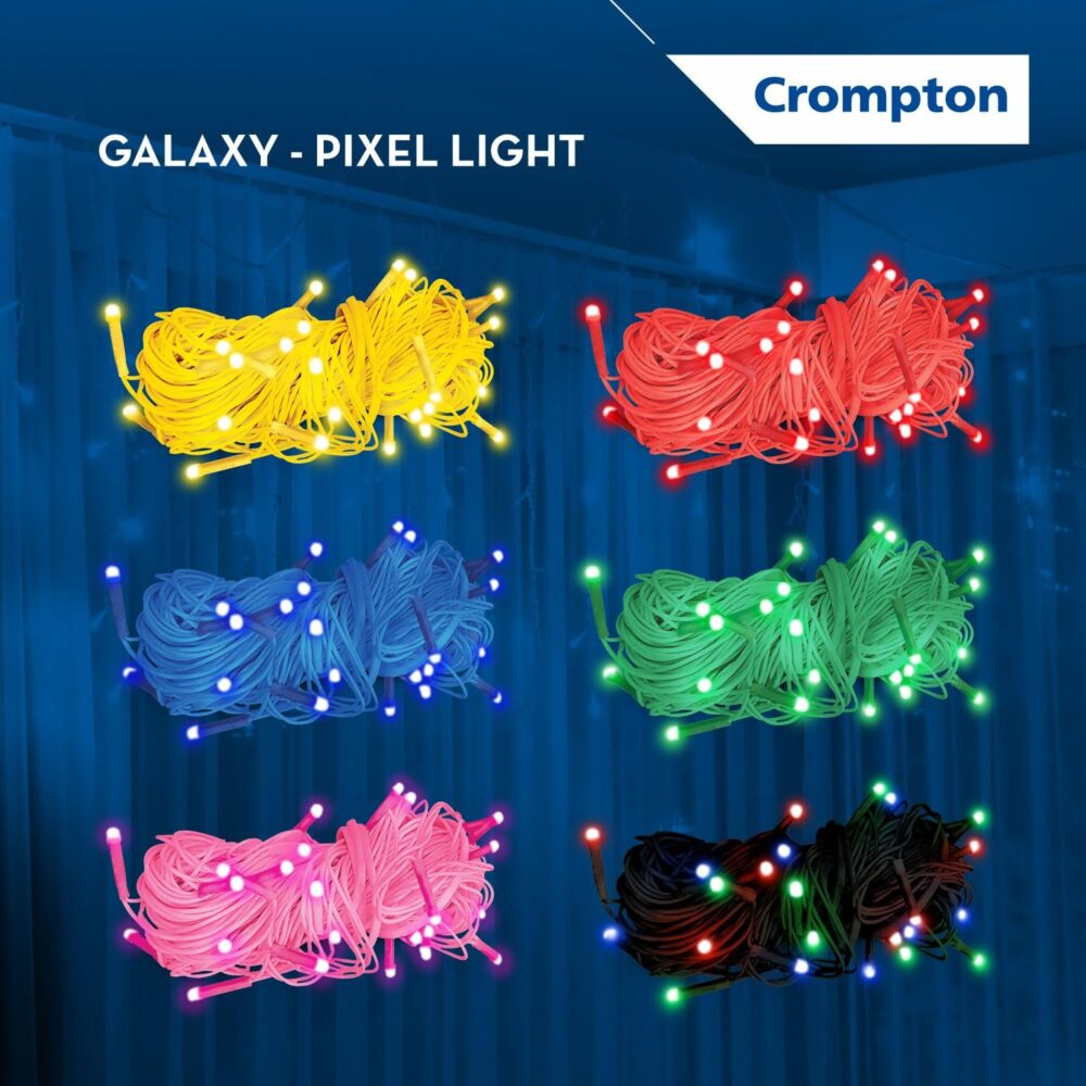 Crompton Galaxy Pixel Light | Festive Ladi Lights | 10 Meter | 48 LEDs | Warm White | Pack of 1 | Direct 2-pin Plug | BIS Safe Wire | for Home Decoration, Diwali, Festival, Birthday, Marriage - Image 2